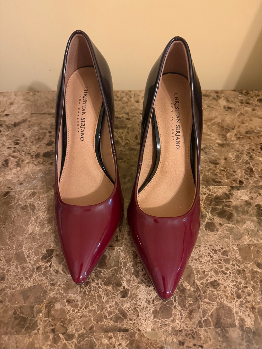 Christian Siriano Patent Burgundy & black ombre Pumps  New Never worn